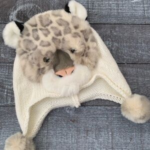 Knit Snow Leopard Winter Hat